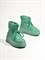Высокие ботинки-дутики из натуральной мягкой кожи в зеленом цвете - фото 13253