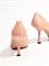 Туфли-лодочки бежевого цвета на фигурном каблуке - фото 14104