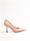 Туфли-лодочки бежевого цвета на фигурном каблуке - фото 14107