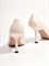 Женские туфли молочного цвета с квадратной пяткой - фото 14122