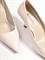 Женские туфли молочного цвета с квадратной пяткой - фото 14123