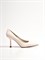 Женские туфли молочного цвета с квадратной пяткой - фото 14127