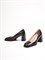 Женские туфли черного цвета на геометрическом каблуке - фото 15220