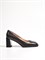 Женские туфли черного цвета на геометрическом каблуке - фото 15221