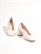 Женские туфли молочного цвета на геометрическом каблуке - фото 15257