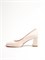 Женские туфли молочного цвета на геометрическом каблуке - фото 15259