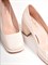 Женские туфли молочного цвета на геометрическом каблуке - фото 15260