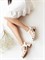 Полуоткрытые туфли Mary Jane молочного оттенка - фото 16158