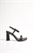 Босоножки черного цвета на скульптурном каблуке - фото 16360