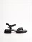 Летние босоножки черного цвета на низком каблуке - фото 17079