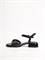Летние босоножки черного цвета на низком каблуке - фото 17080