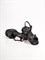 Летние босоножки черного цвета на низком каблуке - фото 17083