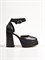 Открытые женские туфли черного цвета на платформе - фото 17218