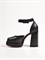 Открытые женские туфли черного цвета на платформе - фото 17219