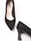 Женские туфли черного цвета на фигурном каблуке - фото 18274