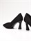 Женские туфли черного цвета на фигурном каблуке - фото 18275
