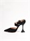 Женские туфли черного цвета с открытой пяткой - фото 18430