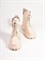 Женские ботинки на шнуровке молочного оттенка из натуральной гладкой кожи - фото 18563