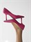 Женские туфли-лодочки цвета фуксия на фигурном каблуке - фото 18635