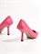 Женские туфли-лодочки цвета фуксия на фигурном каблуке - фото 18640