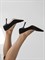Женские туфли из натуральной замши черного цвета - фото 18670