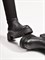 Женские сапоги черного цвета c эластичными вставками из текстиля - фото 18690