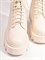 Женские ботинки из натуральной кожи молочного цвета со шнуровкой - фото 18885