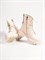Женские ботинки из натуральной кожи молочного цвета со шнуровкой - фото 18887