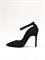 Женские туфли черного цвета с тонким ремешком на щиколотке - фото 19327