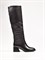 Женские сапоги черного цвета на небольшом устойчивом каблуке - фото 19344