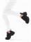 Женские кроссовки черного цвета с трендовой высокой подошвой - фото 19640