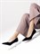 Женские туфли-лодочки черного цвета с акцентным каблуком - фото 19823