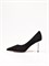 Женские туфли-лодочки черного цвета с акцентным каблуком - фото 19828