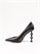 Женские туфли черного цвета с акцентным каблуком - фото 19855