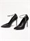 Женские черные туфли из натуральной кожи с акцентным ремешком - фото 19960