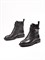 Женские зимние ботинки на шнуровке с ремешком чёрные - фото 20899