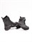Женские зимние ботинки на шнуровке с ремешком чёрные - фото 20904