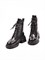 Женские зимние ботинки на шнуровке и молнии чёрные - фото 22238