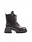 Женские зимние ботинки на шнуровке и молнии чёрные - фото 22239