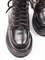 Женские зимние ботинки на шнуровке и молнии чёрные - фото 22241