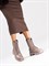 Женские зимние ботинки бежевого цвета на высокой шнуровке - фото 23247