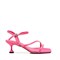 Женские босоножки цвета фуксии на каблуке kitten heel - фото 42318