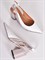 Элегантные босоножки из натуральной кожи белого цвета на каблуке - фото 4998