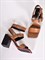 Босоножки из натуральной кожи коричневого цвета на каблуке - фото 5311