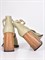 Босоножки из натуральной кожи цвета хаки с необычным каблуком - фото 5851