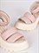 Стильные босоножки из мягкой натуральной кожи в розовом оттенке на широком каблуке - фото 6237