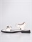 Кожаные сандалии молочного цвета из натуральной кожи с декорированной серебристой фурнитурой - фото 6315