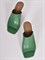 Изумрудные мюли из натуральной кожи на фигурном каблуке - фото 6417