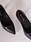 Кожаные туфли чёрного цвета на высоком каблуке - фото 6482