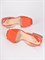 Кожаные босоножки кораллового цвета на широком каблуке - фото 6590